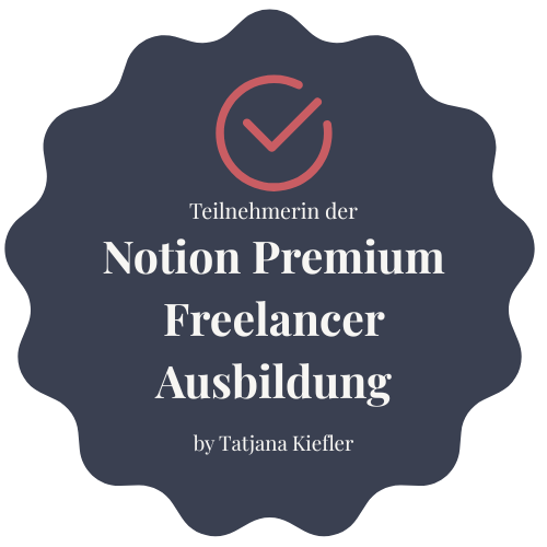 Badge zur Teilnahme an einer Notion Weiterbildung
